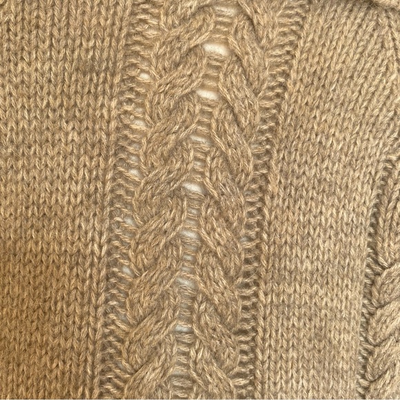 Vince M mocha melange merino wool blend wrap tie cardigan. - Picture 8 of 10